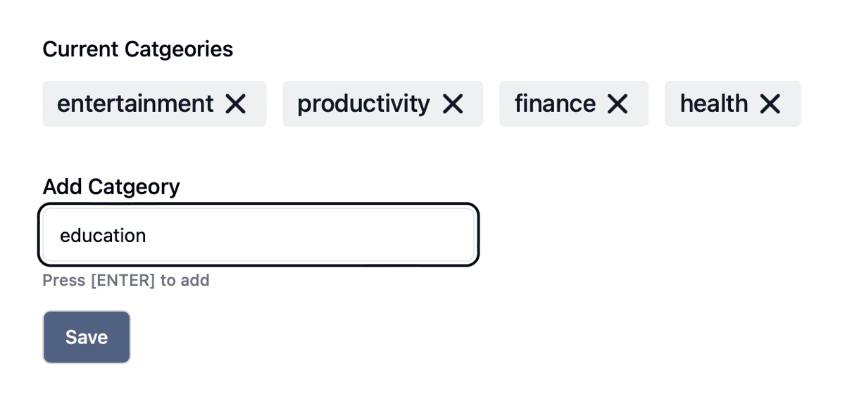 Create useful categories — SubTrack interface